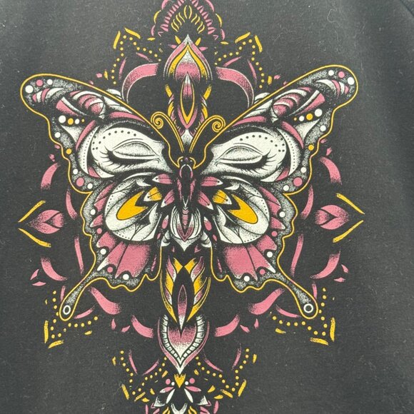 Torrid Mandala Butterfly Soft Fleece Crew Raglan Long Sleeve Sweatshirt Size 1 - Picture 6 of 10